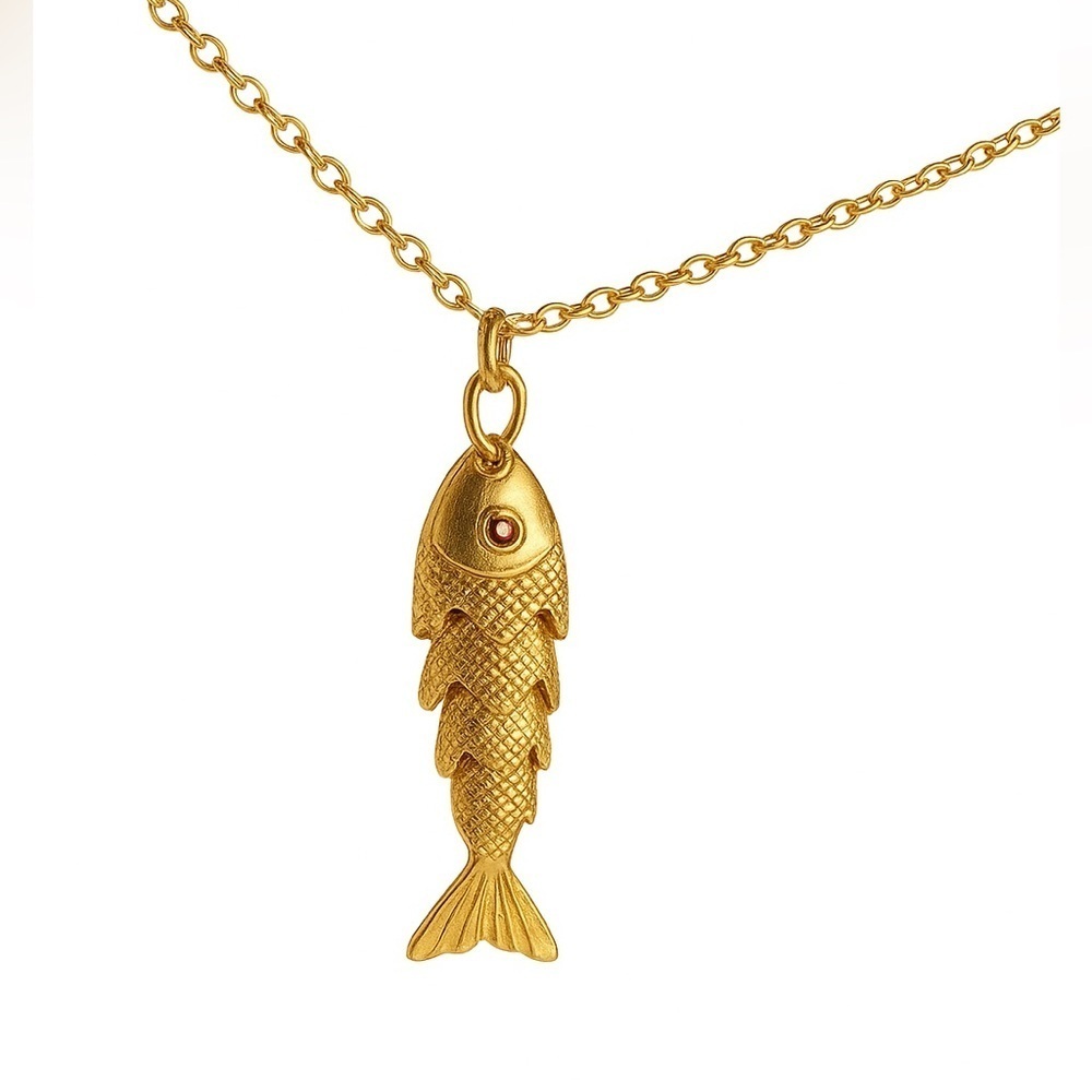 18K Fortune Fish Necklace (5109)